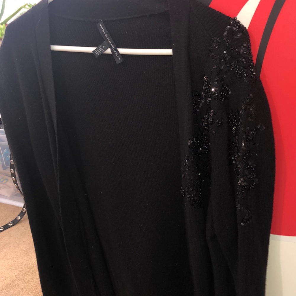 classic black cardigan